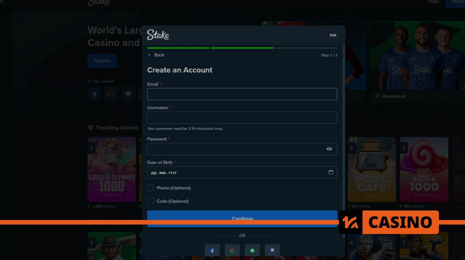 Stake registration for players provides access to casino and betting features through a single account right after signing up