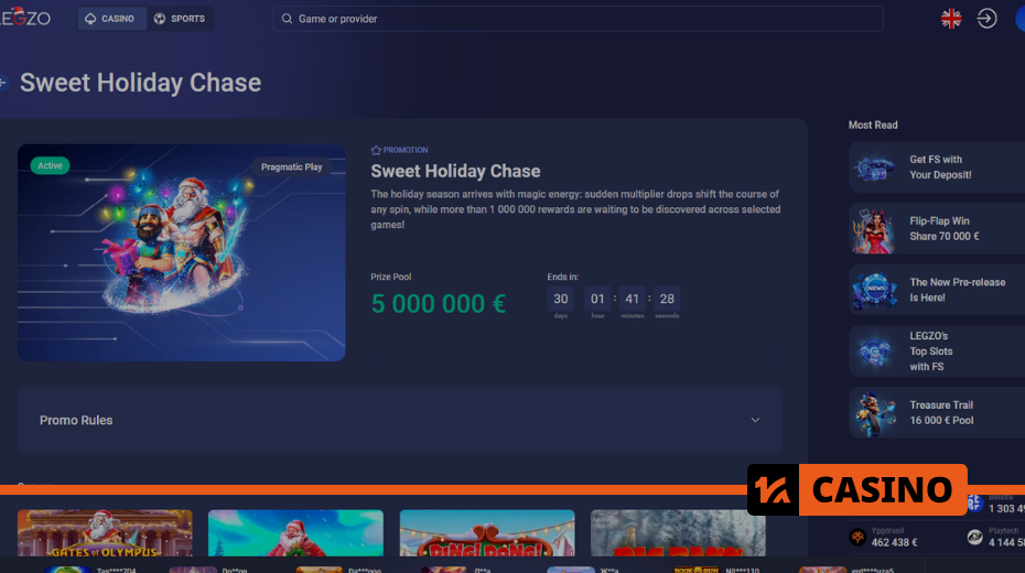Sweet Holiday Chase promotion rules at Legzo online casino Sweet Holiday Chase promotion rules at Legzo online casino