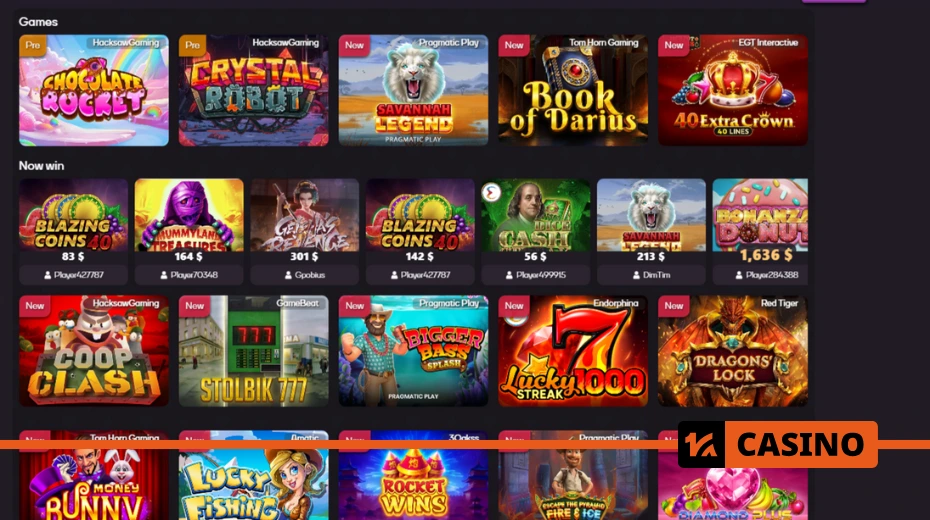 Sykaaa casino games section featuring slots, live casino, and crash games from top providers