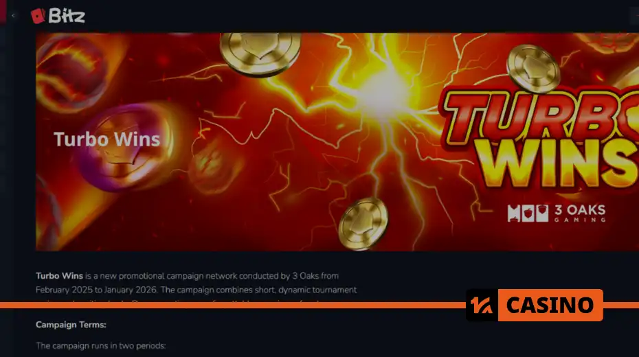 Turbo Wins at Bitz casino – prizes and how to receive the bonus