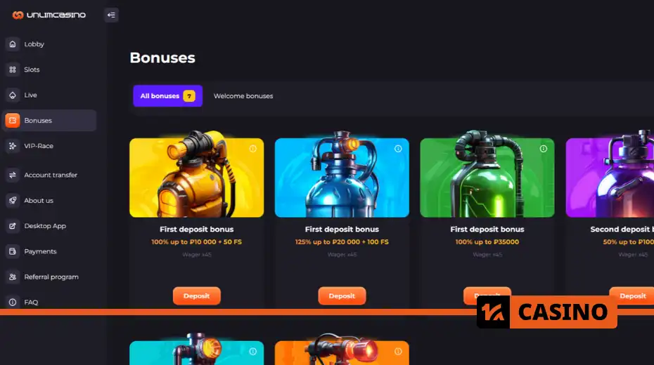 Current Unlim casino bonuses and promotions – welcome packages, free spins, and cashback