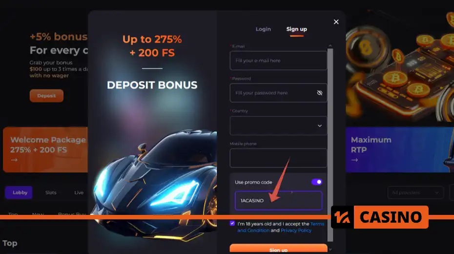 Unlim casino promo code during registration allows immediate access to the welcome package without extra steps