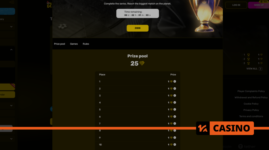 Prize fund and the grand prize of the VIP Cup at R7 casino