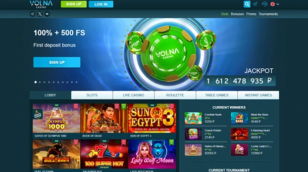 Volna casino official site – the casino’s homepage with user-friendly navigation and quick access to games