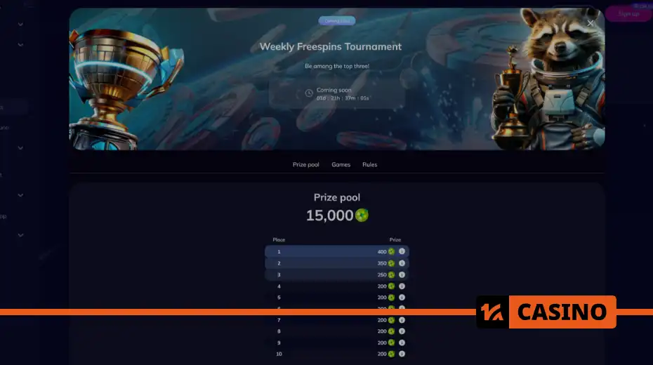  List of slots participating in the Weekly Freespins Tournament at Kometa casino this week