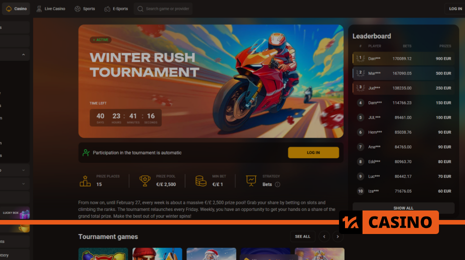 Winter Rush at Slotlair: prize distribution and participation rules