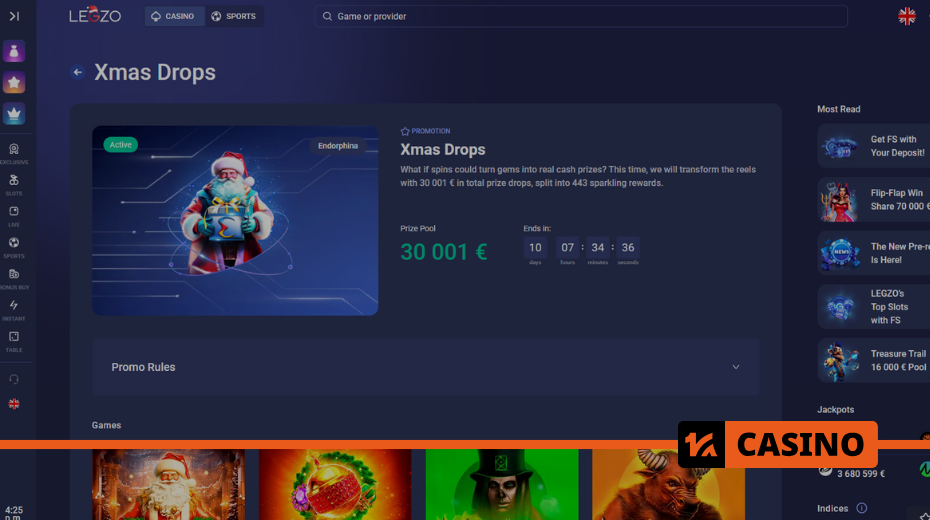 Xmas Drops Drip casino: cash prize giveaway