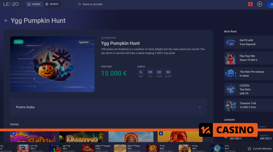 How to take part in Ygg Pumpkin Hunt at Legzo casino and earn points How to take part in Ygg Pumpkin Hunt at Legzo casino and earn points